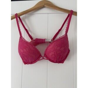 Victoria's Secret Miraculous Plunge Bra Multiway Pink Lace 34A Add 2 Cup